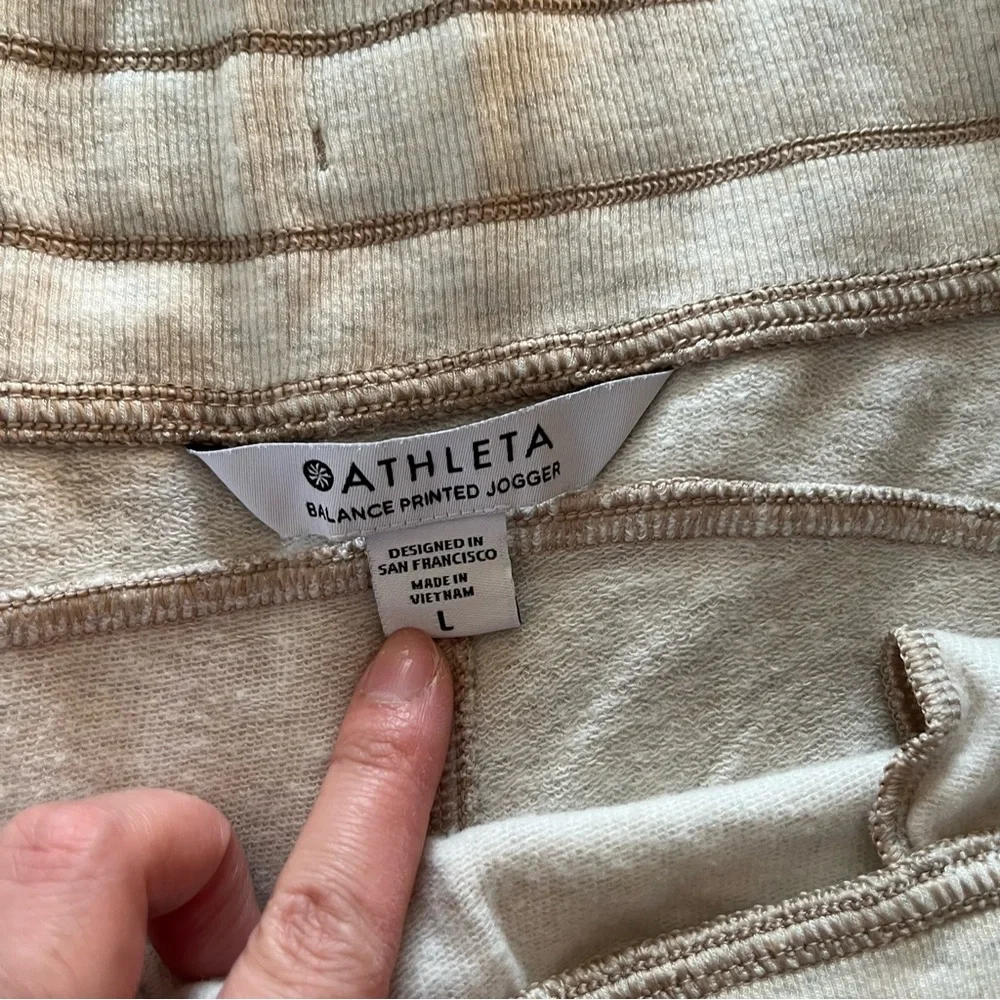 Athleta Cream camo Jogger Track Pants with Soft‎ Elastic Waistband - Picture 3 of 5